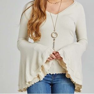 Altar’d State Exaggerated Boho Bell Sleeve Top NWT